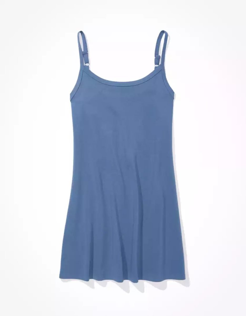 Mini Robe American Eagle AE Knit Cami Bleu Femme | XMB-03622465